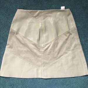 Leather/suede A-line skirt from Zara
